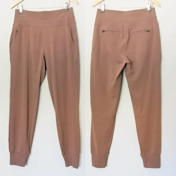Athleta Venice High Rise Jogger Pants Rustic Beige Brown M Tall $98 Athleisure - Picture 14 of 14